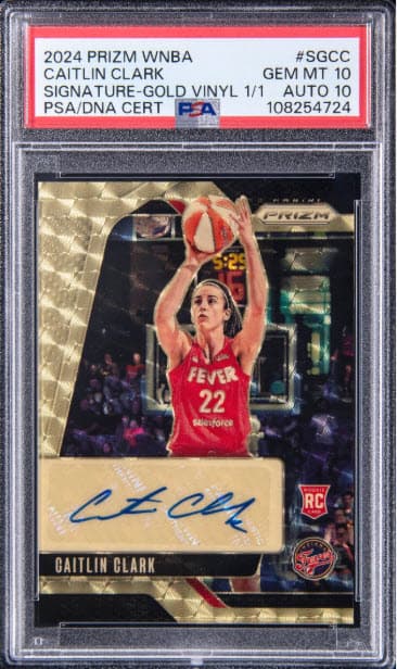 Caitlin Clark 2024 Prizm Signature Gold Vinyl Autograph Rookie Card